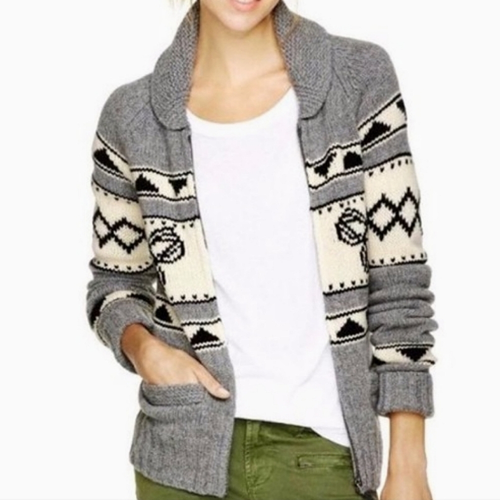 Aritzia TNA Sea to Sky Lambswool Zip Sweater